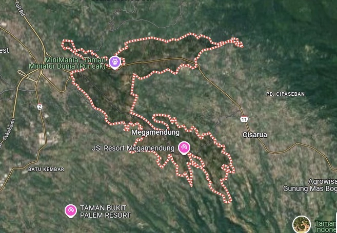 lokasi villa mega mendung