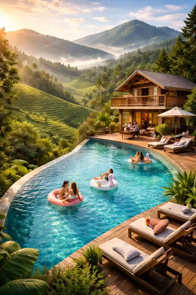 villa private pool puncak