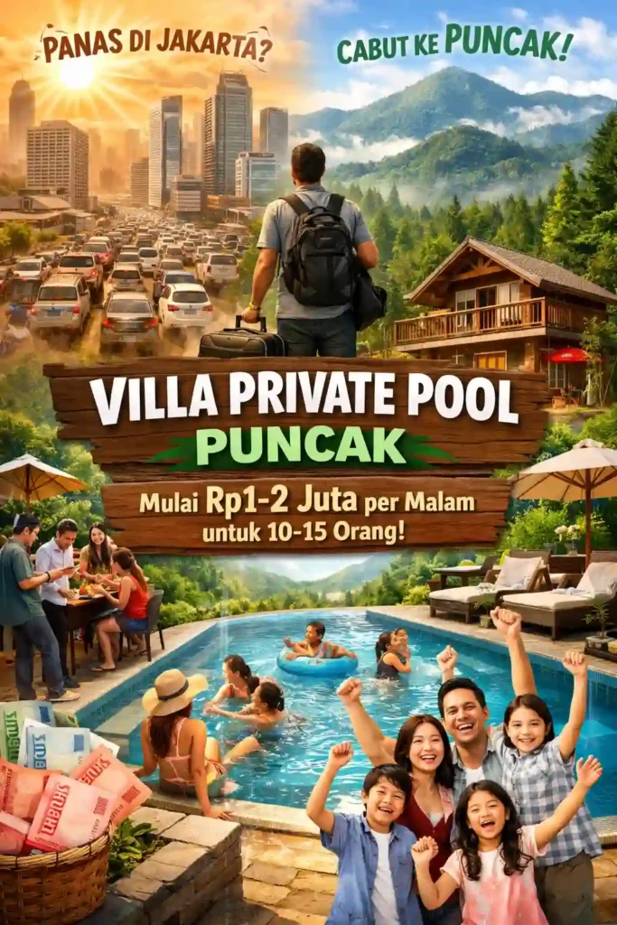 villa private pool puncak