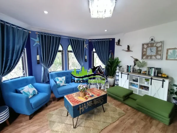 living room villa malini 5 puncak