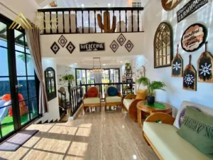 ruang pintu masuk villa malini 10 puncak