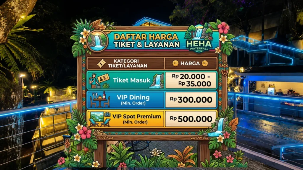 harga tiket heha waterfall 2026