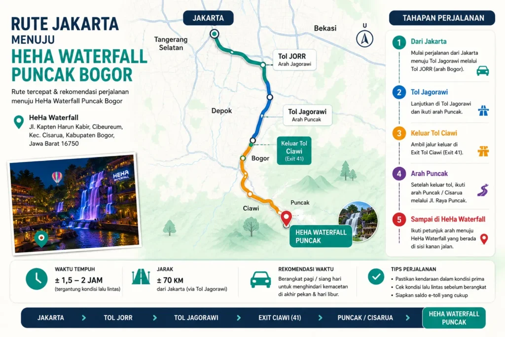rute menuju heha waterfall cisarua bogor