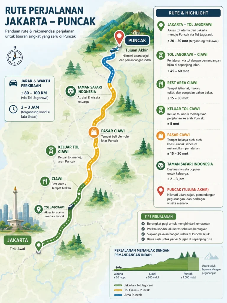 rute wisata puncak 2 hari 1 malam