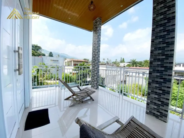 Villa Qiew Balkon Villa dekat de' daun cafee