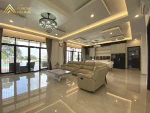 ruang tamu mewah villa jenifer